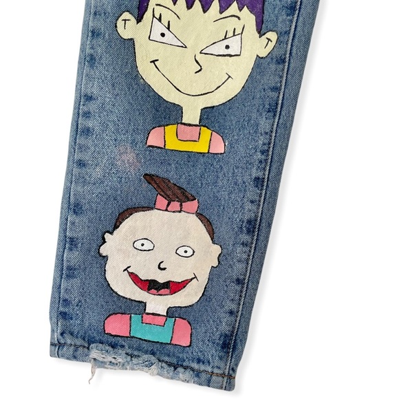 Rugrats Custom Denim Mom Jeans Size 4 - Picture 8 of 14